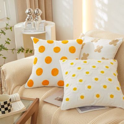 Pastoral Retro Floral Embroidered Cushion Cover Home Decor Throw Pillow Cover Sofa Living Room Cotton Fashion Pillowcase 45x45cm