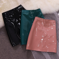 2022 spring autumn Fashion Elegant Women Pu Leather Skirt Casual High Waist Mini Skirt Ladies A-line