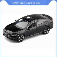 รถของเล่นหุ่นโลหะ Honda Civic ไฟของเล่นขนาดจิ๋วเสียงหล่อจากอัลลอยด์1/32สำหรับเป็นของขวัญให้กับเด็กผู้ชาย