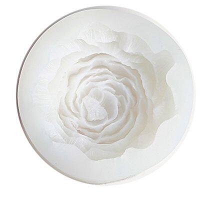 3D for Peony Scented Candle Mold Gypsum Soap Making Mold Large Peony Silicone Mold