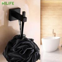 Wall Mounted Single Robe Hook Bathroom Hardware Stainless Steel Kitchen Hooks Black Painted Clothes Hat Towel Hanger