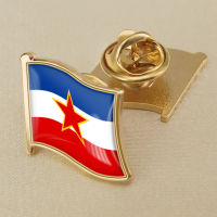 Yugoslavia Yugoslavian Flag, Crystal Resin Drop Badge, Brooch, Flag Badges of All Countries in the World All-metal Brooch Copper Brooch Collection