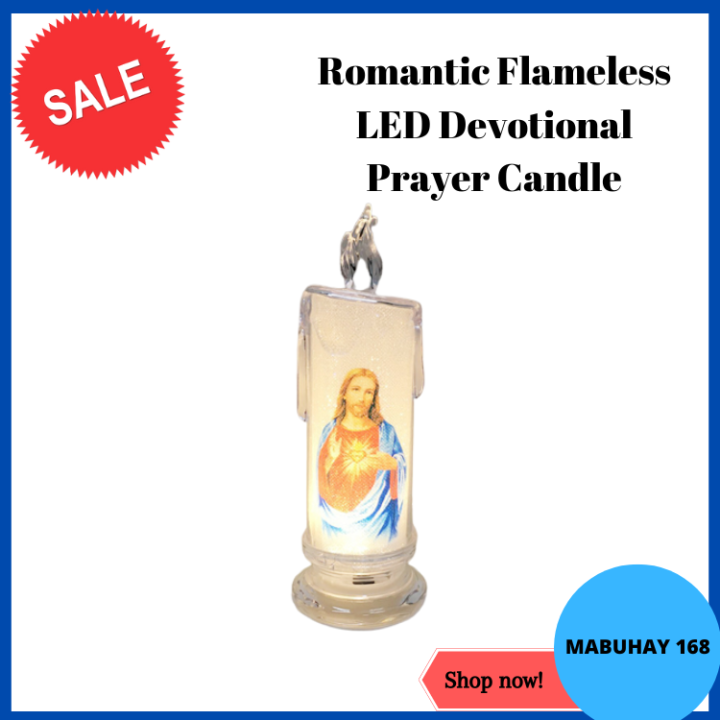 [Mabuhay] LED Flameless Pillar Devotional Prayer LED Candles Romantic