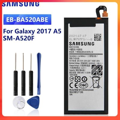 แบตเตอรี่  แท้ Samsung Galaxy A5 2017 Edition A520F SM-A520F Battery 3000mAh Battery EB-BA520ABE แบตเตอรี่รับประกัน 6 เดือน แถม ฟรี ไขควง
