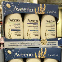 สต็อกแคนาดา Aveeno ข้าวโอ๊ตธรรมชาติปราศจากน้ำหอมให้ความชุ่มชื้นและเจลอาบน้ำ532ml/ขวด