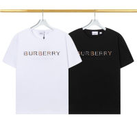 Short Sleeve T-Shirt Pure Cotton Round Neck Classic Plaid Letter Embroidery Unisex Top