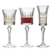 150-280ml Lover Fan Goblet Lead-Free Crystal Embossed Red Wine Whiskey Champagne Brandy Cup Wedding Holiday Gift Wine Set