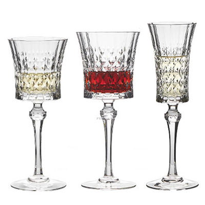 150-280ml Lover Fan Goblet Lead-Free Crystal Embossed Red Wine Whiskey Champagne Brandy Cup Wedding Holiday Gift Wine Set