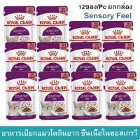 อาหารแมวเปียก Royal Canin Sensory Feel Gravy อาหารแมวกินยาก ชิ้นเนื้อในซอสเกรวี่ สำหรับแมวโตอายุ 1 ปีขึ้นไป 85กรัม(12ซอง