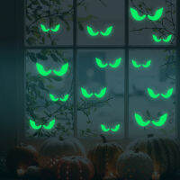 18Pcs Halloween Luminous Wall Decals เรืองแสงใน Dark Eyes สติกเกอร์หน้าต่างสำหรับตกแต่งฮาโลวีนสำหรับ Home Party Supplies