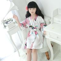 Girl S Silk-Like Robe Nightgownชุดนอนเสื้อคลุมอาบน้ำKids Homewear