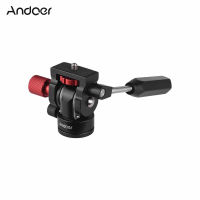 Andoer Professional พัดลมพกพาขาตั้งกล้องวิดีโอหัวขาตั้งกล้องวิดีโอ Action ของเหลวลากหัว1/4 "ที่ยึดสกรูสำหรับถ่ายภาพวิดีโอทำสูงสุดโหลด3กก