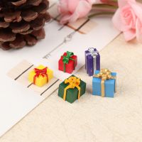 New 1/3/5PCS Dollhouse Miniature 1/12 Scale Christmas Gift Box Pretend Play Mini Doll House Furniture Decoration Accessories Toy