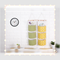 Hanging storage bag กระเป๋าแขวนผนัง ตะกร้าเก็บของติดผนัง ถุงเก็บของ ที่เก็บของแบบแขวน 3ช่อง