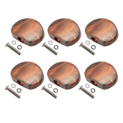 ；‘【； 6 Pcs Semicircle Shape Electric Guitar Tuning Pegs Cap Tuners Machine Head Replacement Buttons Knobs, Coffee