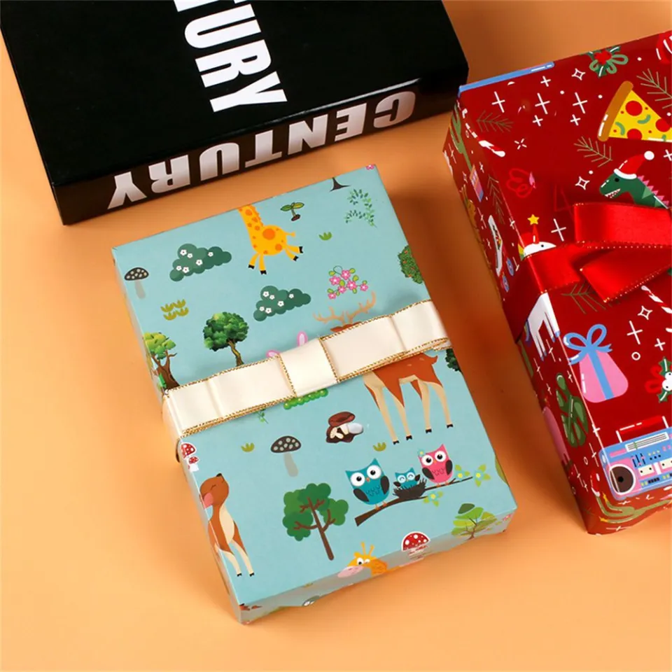 RESIGH FASHION DIY Colorful Happy Birthday Planet Cartoon Gift Wrapping  Paper Gift Wrapper Box Packaging Paper Birthday Gift