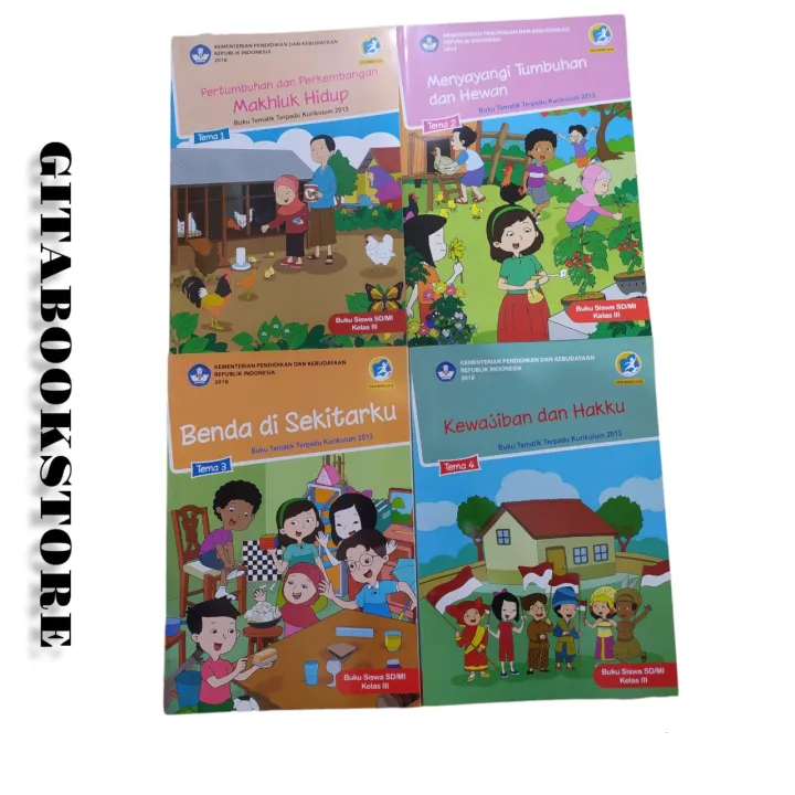 Buku Tematik Dikbud SD K13 Kelas 3 Tema 1 sampai 4 Revisi Terbaru ...