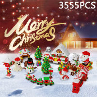 3555PCS Christmas House Scene Building Blocks Set Santa Claus Elk Snowman Christmas Tree Model Bricks Children S Holiday Gifts