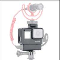 ULANZI V2สำหรับ Gopro กรอบเคสโครงใส่กล้องสำหรับ Gopro 7 6 5กล้องแอคชั่นแคมเมราอุปกรณ์เสริม Vlog พร้อมช่องระบายความร้อนสำหรับไฟไมโครโฟน