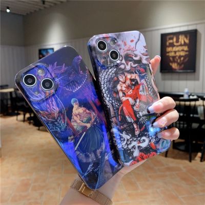 【COD】เคสไอโฟน เคส 14 Pro Max 13 Pro Max 12 Pro Max 11 Pro Max X XR XS Max 7 8 Plus SE 2023 Cartoon วันพีซ Cool ลูฟี่ Luffy &amp; โซโล Zoro Bluray Design Soft Silicone Case