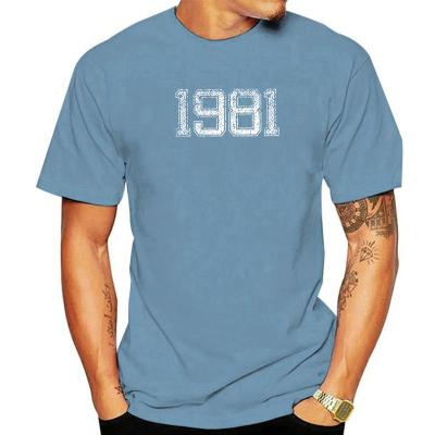 Awesome Vintage Retro 1981 Birth Year T-Shirt for Men  100% Cotton T Shirt 40th Birthday Gift 40 Years Old Tees Party Tops