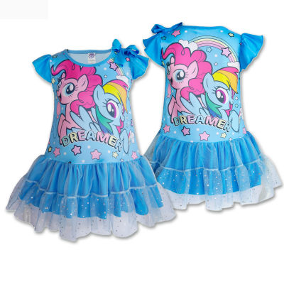 ชุดกระโปรงเด็ก (2-10ขวบ) โพนี่ *ลิขสิทธิ์แท้* ผลิตไทย My Little Pony ดิสนีย์ เดรสเด็ก ผ้ามัน