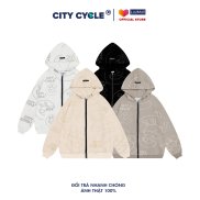 Áo Khoác Hoodie Zip Local Brand Symbol City Cycle nỉ chân cua cao cấp form