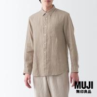 มูจิ เสื้อเชิ้ตผ้าป่านฟอกแขนยาว ผู้ชาย - MUJI Hemp Washed Long Sleeve Shirt