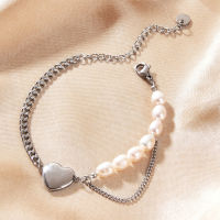 สร้อยข้อมือสตรีบุคลิกภาพ Natural Fresh Fresh Fresh Pearl สร้อยข้อมือสแตนเลส P455