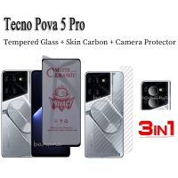 (3 In 1)Tecno Pova 5 Pro Pova5ป้องกันการสอดแนมกระจกฟิล์มกระจก iPhone X พร้อม Privacy + ฟิล์มป้องกันเลนส์ + ฟิล์มด้านหลัง