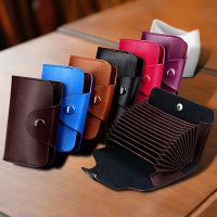 【CW】 Leather Men Business Card Holder Wallet 15 Bits Bank Credit ID Holders Cardholder Porte Carte