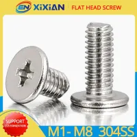 M1 M1.2 M1.4 M2 M2.5 M3 M4 M5 M6 Stainless Steel Flat Head Small Screw 304SS Cross Phillips Ultra Thin Super Low Bolt for Laptop