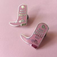 【CC】 Heel Parton Hard Enamel Pins Pink Gold Brooch Lapel Metal Fashion Ladies Badge Pin Jewelry Gifts