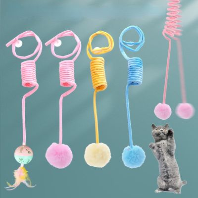 เชือกประตูแบบแขวนสำหรับแมวแบบโต้ตอบไม้สำหรับแมวอุปกรณ์ของเล่นอัตโนมัติแมวของเล่นแมวตลกใหม่ด้วยตนเอง