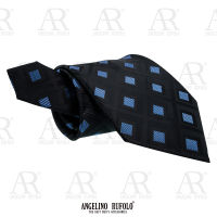 ANGELINO RUFOLO Necktie(NTN-กฟ.028, 031, 034) เนคไทผ้าไหมทออิตาลี่คุณภาพเยี่ยม ดีไซน์ Graphic Pattern สีดำ-ฟ้า/สีดำ-ม่วง/สีเทา/สีเทอร์ควอยซ์