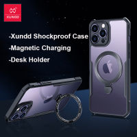 เคสแม่เหล็กยึดโทรศัพท์ Xundd สำหรับ IPhone14 Pro Max,ถุงลมนิรภัยเคสกันกระแทกมือถือมีขาตั้งฝาครอบแบบใสสำหรับ iPhone 12 13 14 Pro