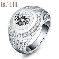 DOTEFFIL 925 Sterling Silver Crystal AAA Zircon Classic Ring For Women Fashion Wedding Engagement Party Gift Charm Jewelry