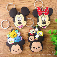 5ชิ้น Mickeys Minnies อเมริกันการ์ตูนชุดตายตาย Le สองด้านพีวีซีพวงกุญแจนุ่ม4รูปแบบ