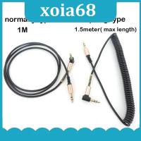 xoia68 Shop 3pole 1M stereo 3.5mm Male to male Jack AUX Audio spring extend connector Cable 90 Degree Right Angle Speaker for PC Headphone