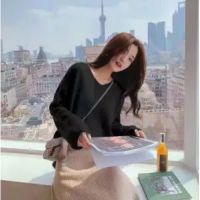 WomenS Casual Long Sleeve Round Neck Sweaters 毛衣 Knitwear Knitted Top Baju Sejuk