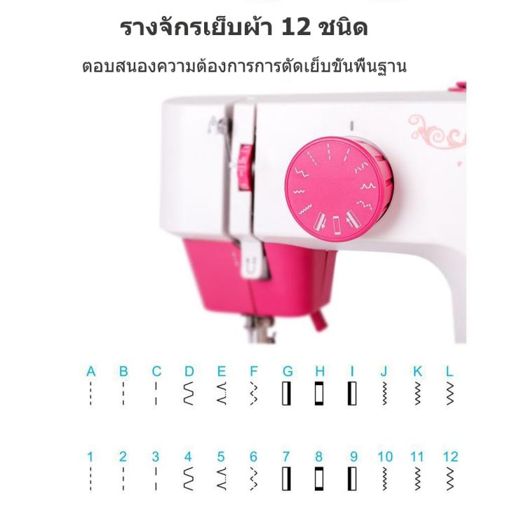 จักรเย็บผ้าจักรเย็บผ้าไฟฟ้าอเนกประสงค์จักรเย็บผ้าในครัวเรือนขนาดเล็กจักรเย็บผ้า-12-ชนิด-sewing-machine-multi-function-electric-sewing-machine-mini-household-sewing-machine-12-kinds-of-stitch-sewing-ma