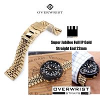 สายนาฬิกา strapcode Super Jubilee Full Ip Gold 22mm