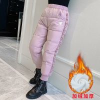 VIDMID Girls warm down pants thickened winter middle school childrens down cotton trousers P5004