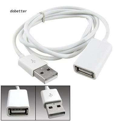 DOBT-White PVC Metal USB 2.0 Male to Female Extension Adapter Cable Cord 1m 3Ft