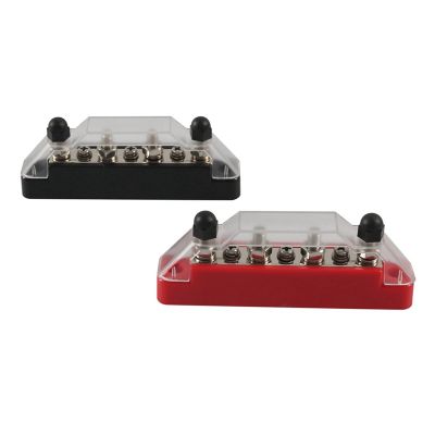 Positive Negative Bus Bar Battery Power Distribution Block 4 x M6 Car Terminal Block Studs 3 x M4 Terminal Bus Screws