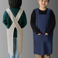 2022 New Childrens Apron Studio Coveralls Waterproof Kindergarten Pottery Clay Class Clothing Strap Painting Clothing Aprons