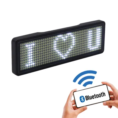new bluetooth LED name badge support multi-language multi-program small LED display HD text digits pattern display