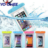 Yoomee Luminous กระเป๋ากันน้ำว่ายน้ำ Gadget Beach กระเป๋าเคสโทรศัพท์ครอบคลุมเล่นสกีสำหรับโทรศัพท์มือถือ3.5-6นิ้ว