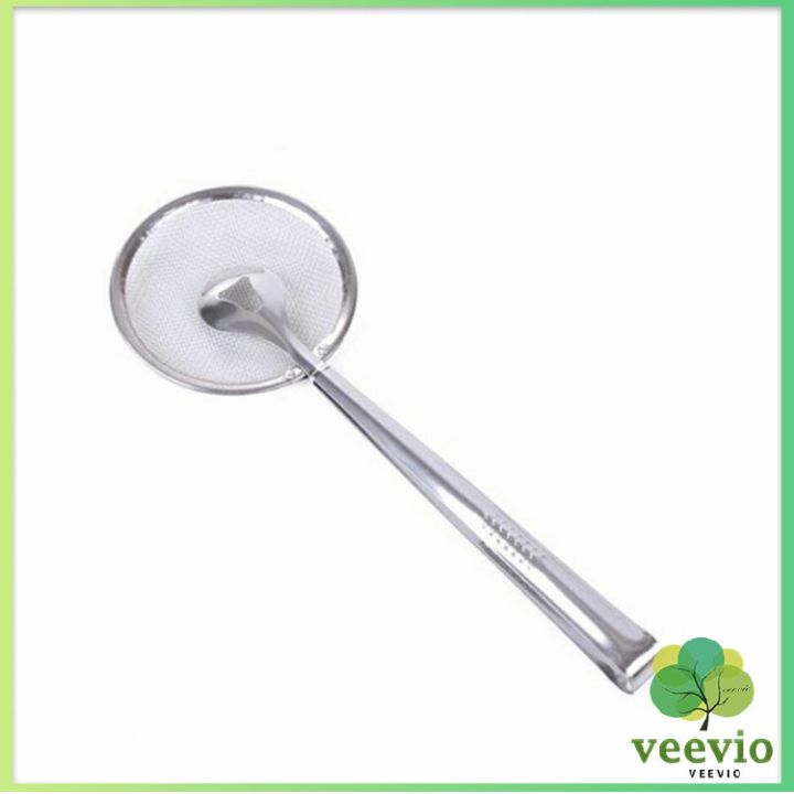 veevio-คีมคีบอาหาร-พร้อมกระชอนกรองแยกน้ำมัน-oil-control-food-clip-มีสินค้าพร้อมส่ง