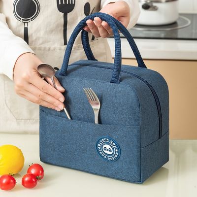 Portable Lunch Bag Lunch Box Thermal Insulated Canvas Tote Pouch Kids School Bento Portable Dinner Container Picnic Food Storage